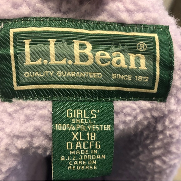 Ll Bean youth fleece jacket size xl 18 girls - Picture 7 of 7